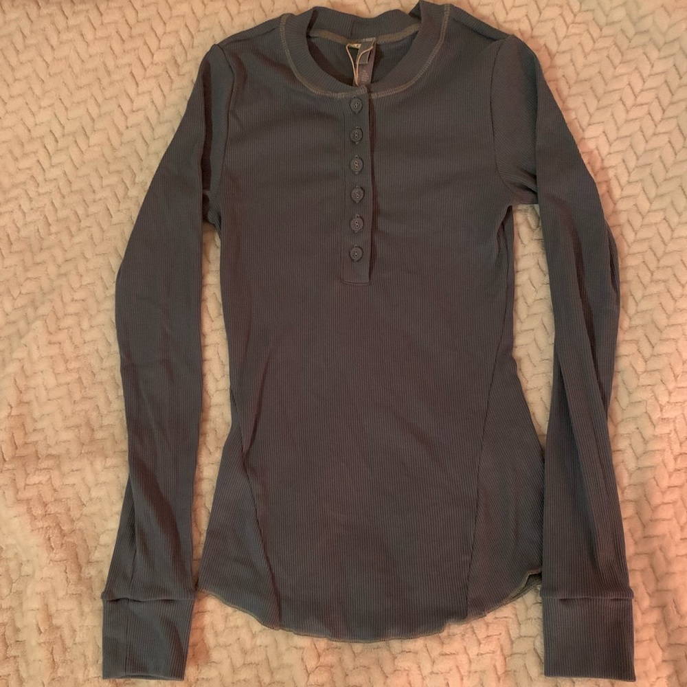 SKIMS Cotton Rib Long Sleeve Henley XS